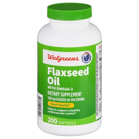 Walgreens Flaxseed Oil 1300 Mg Softgels 200 Days Walgreens