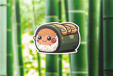 Cute Sushi Sticker Laptop Sticker Scrapbook Sticker Asian Food Sticker