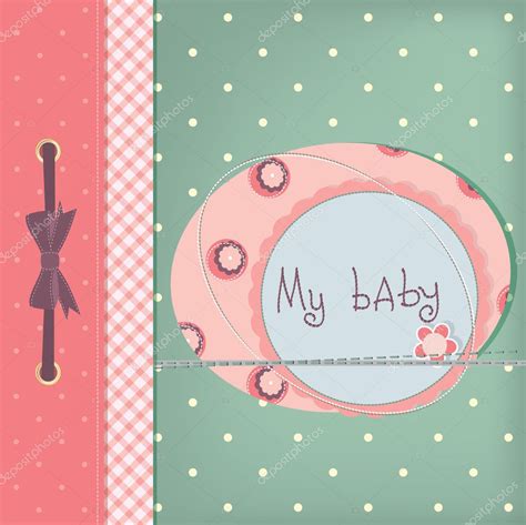 Baby girl greeting card. — Stock Vector © Marifa #7118087