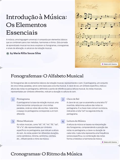 Introdução Sobre Musica - Introducao A Musica Os Elementos Essenciais | PDF | Notação musical ...