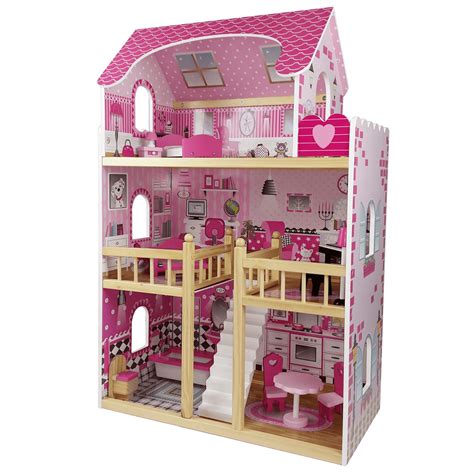 Butternut 3 Storey Large Wooden Dolls House And Accessories Toyz World