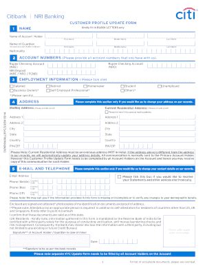 Citibank Mobile Number Update Form - Fill Online, Printable, Fillable ...