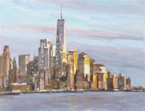 New York Skyline 1 Painting by Irek Szelag | Saatchi Art | Skyline ...