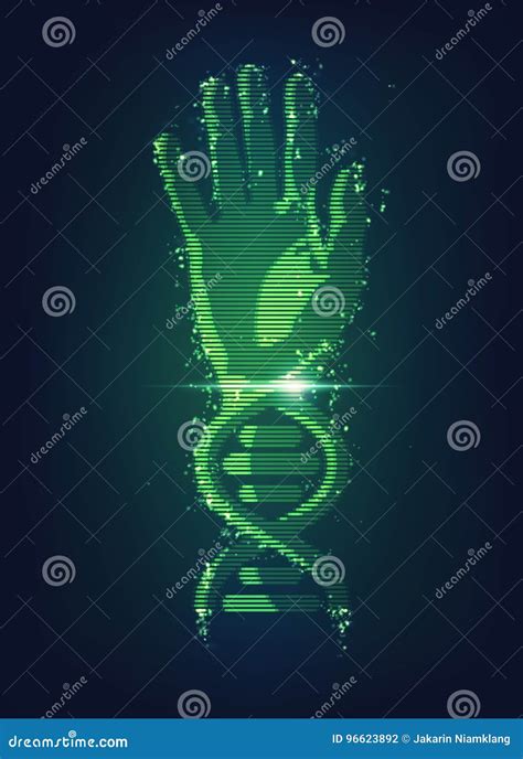 DNA Hand Vector Illustratie Illustration Of Begrip Licht 96623892