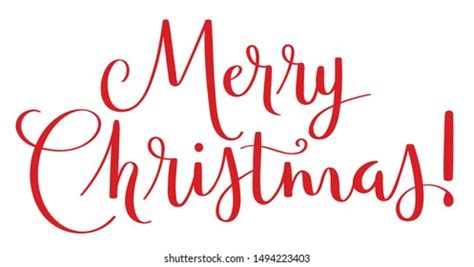 Merry Christmas Red Vector Brush Calligraphy Stock Vector Royalty Free