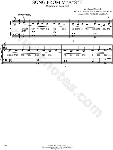 Song From M A S H From M A S H Sheet Music Easy Piano In C Major