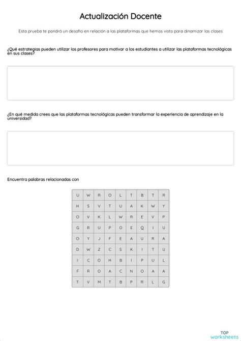 Actualización Docente Ficha Interactiva Topworksheets