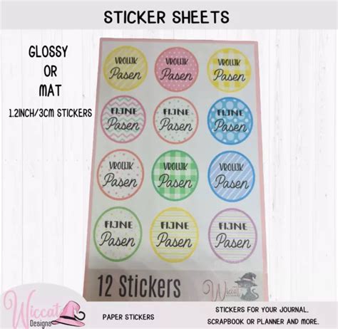 Sticker Sheet Fijne Pasen And Vrolijk Pasen Sticker Sheet A