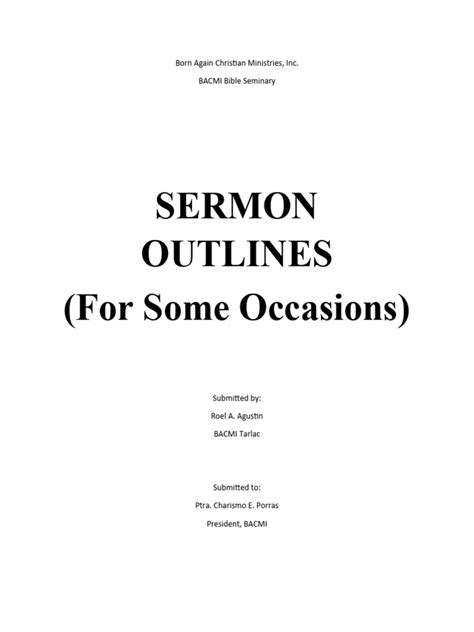 Sermon Outlines | PDF