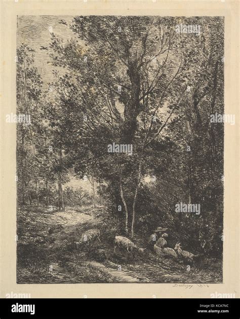 Shepherd And Shepherdess Charles Fran Ois Daubigny Stock Photo