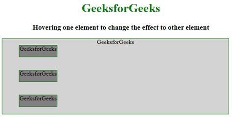 How To Affect Other Elements When One Element Is Hovered In Css