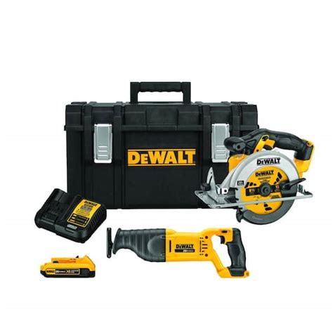 Dewalt 20 Volt Max Lithium Ion Cordless Circular And Reciprocating Saws Combo Kit 2 Tool With