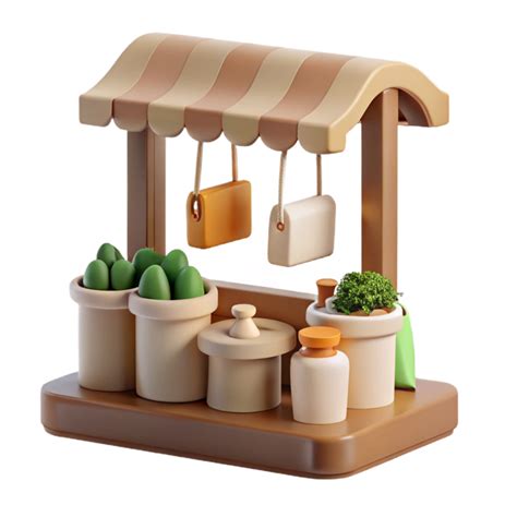 3D Render of a Farmer s Market Stall 56089633 PNG