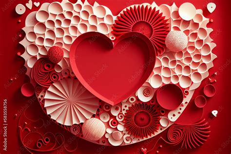 Red Valentine background with hearts Stock Illustration | Adobe Stock