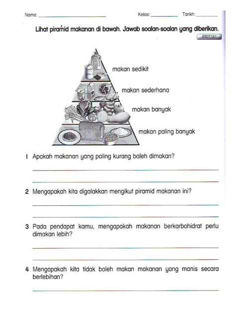 Lembaran Kerja Piramid Makanan