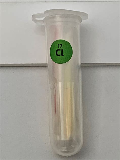 chlorine element sample rare liquid cl ampoule  beautiful sample