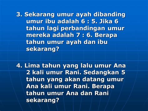 Cara Menghitung Perbandingan Umur Ayah Dan Ibu Ujian