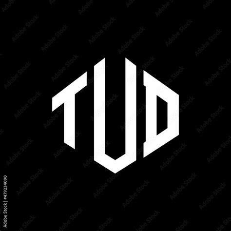 TUD letter logo design with polygon shape. TUD polygon and cube shape ...