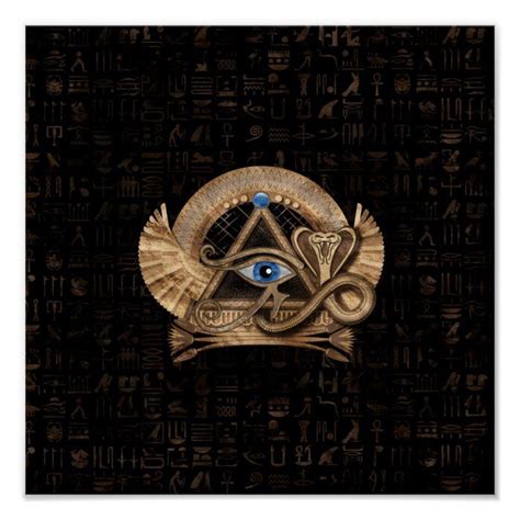 An All Seeing Eye With Egyptian Writing In The Background