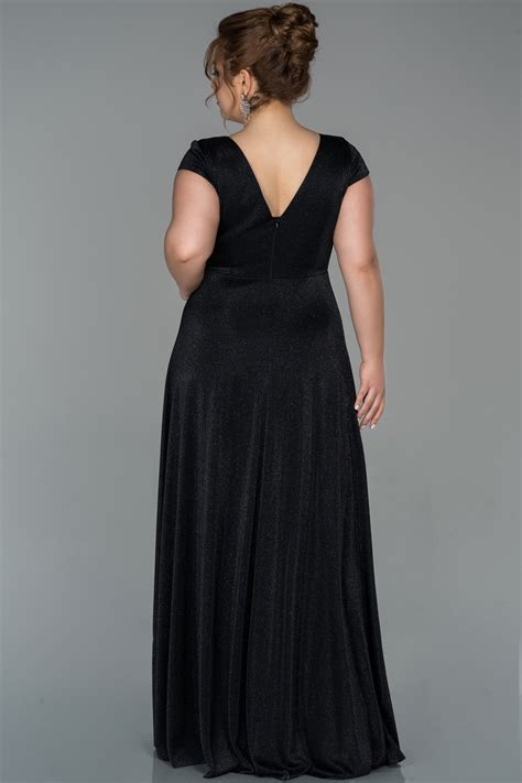 Robe De Soir E Grande Taille Longue Noir Abu Abiyefon