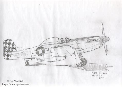 P51 Mustang Sketch at PaintingValley.com | Explore collection of P51 ...