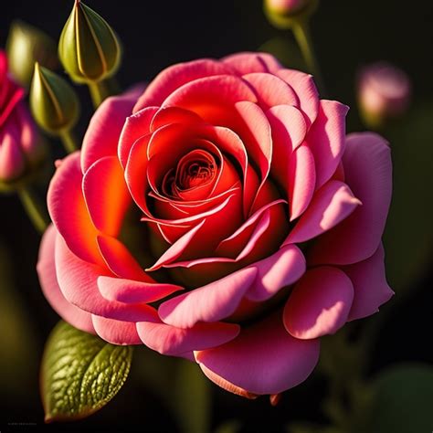 Premium AI Image A Pink Rose With The Word Rose On It