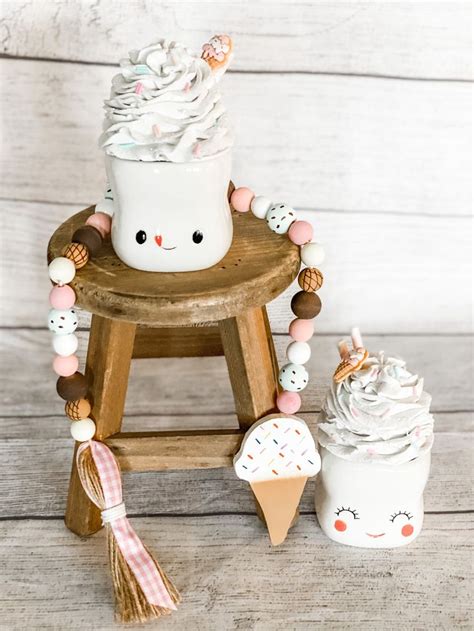 Faux Whipped Cream Mug Topper Ice Cream Decor Sprinkles