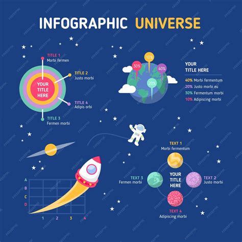 Плоский дизайн вселенной инфографики пакет Бесплатно векторы