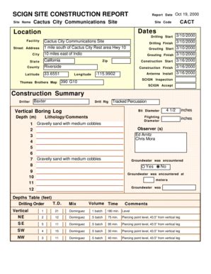 Fillable Online Csrc Ucsd Scign Site Construction Report Dates