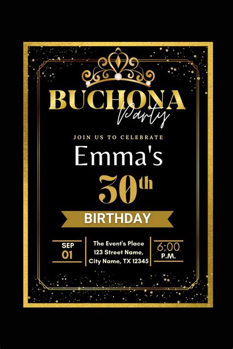 Buchona Invitation Digital Cards Editable Birthday Invitation