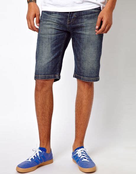 Adidas Denim Shorts In Blue For Men Lyst