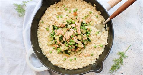 Risotto Met Gerookte Zalm Erwtjes En Courgette Jaimys Kitchen