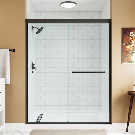 HOROW 55 In 59 In W X 72 In H Double Sliding Semi Frameless Shower