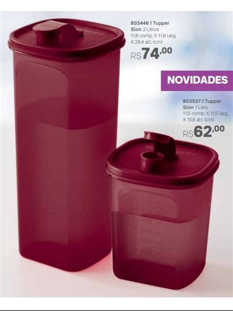 Kit Tupper Slim Pe As Tupperware Litros E Litro R Em