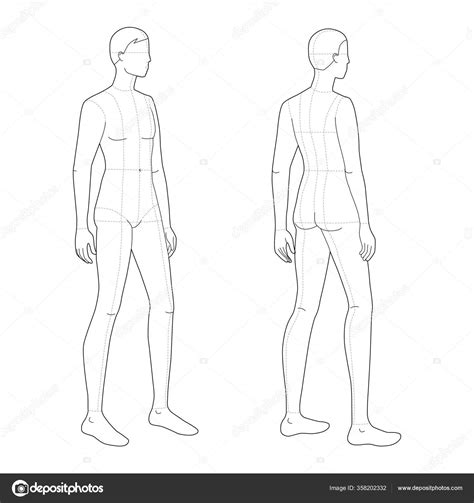 Fashion Template Of Standing Men Stock Vector By Katya Golovchyn