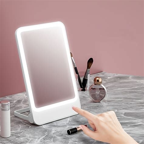 Rechargeable Travel Makeup Vanity Mirror With Led Lights Portable