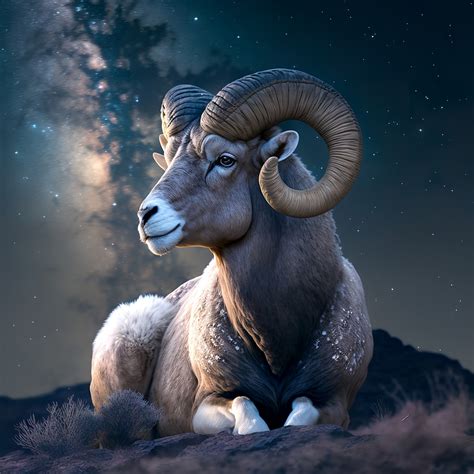 Download Ram Night Sky Sheep Royalty Free Stock Illustration Image