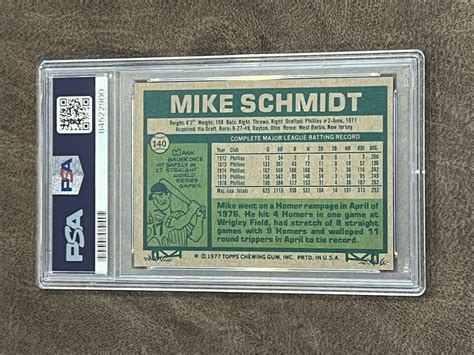 Topps Mike Schmidt Psa Nm Mt Hof Phillies Legend Ebay