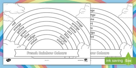 FREE French Rainbow Colouring Activity Teacher Made