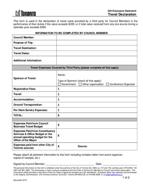 Fillable Online Travel Declaration Forms A Guide Fax Email Print