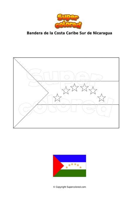 Bandera De Nicaragua Para Colorear