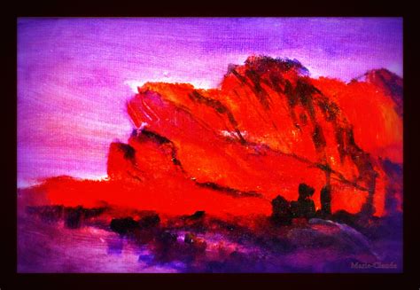 Sfondi La Pittura Tramonto Astratto Rosso Cielo Viola Arte