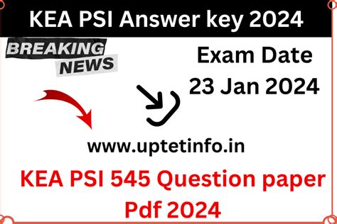 KEA PSI 545 Answer Key 2024 23 January KEA PSI Question Paper