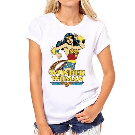 2016 Wonder Woman Print Sexy T Shirt Fashion Punk Tops Printed Women T