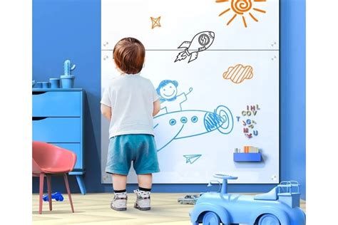 Стеклянная доска DELI 50045 белая, 90x120 см, 4 магнита/2 маркера ...