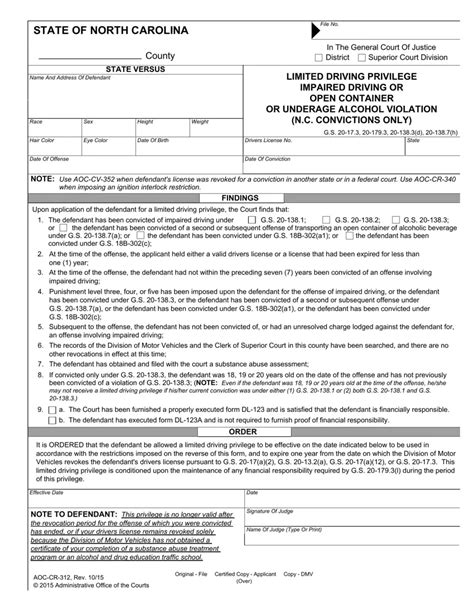 Driving Privileges Letter North Carolina Pdf Form Formspal