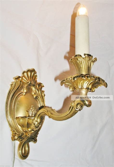 Antike Barock Wandlampe Wandleuchter Leuchter Gold Messing Groß Guß