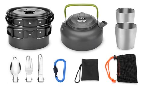 Odoland Kit De Casseroles Camping Pcs Popotes De Cuisine Camping En