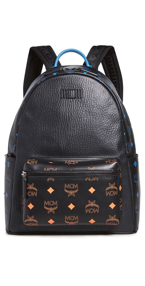 Mcm Color Splash Logo Backpack - Black | Editorialist