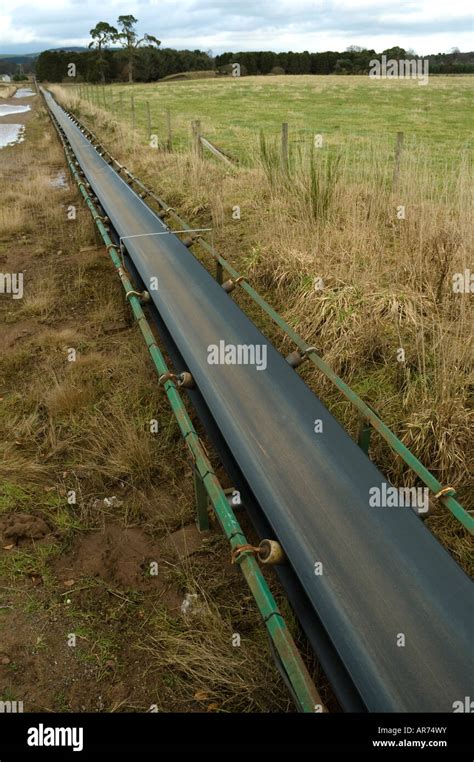 Quarry Conveyor Belt In Rural Setting Stock Photo Alamy